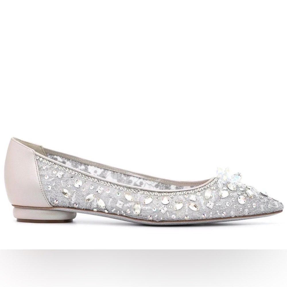 René Caovilla crystal-embellished ballet flats